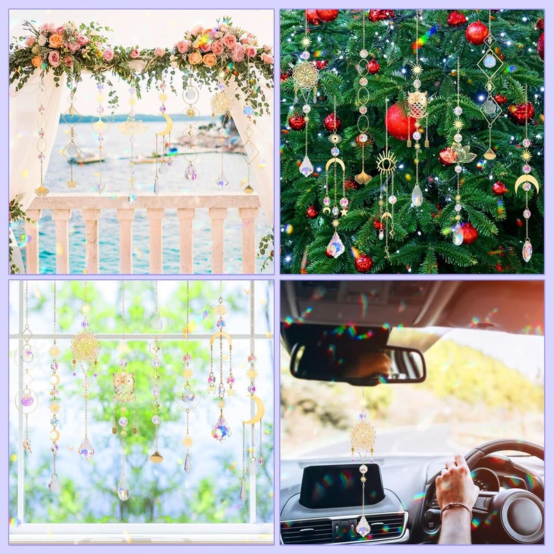 HYBEADS 16 pcs Crystal Suncatcher, Colorful Suncatchers Sun Catchers Indoor Window Hanging Ornaments for Home Garden Ceiling Christmas Party Wedding Indoor Outdoor Decoration Prism Rainbow Maker - Image 4